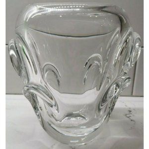 VAL ST. LAMBERT CRYSTAL GLASS VASE BY GUIDO VON 6.75" X 6.5"